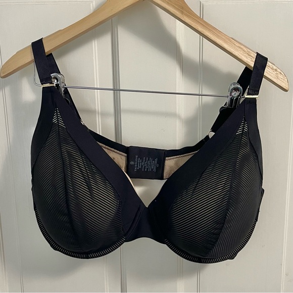 ThirdLove Shadow Stripe Plunge Bra Size 40F Black Lace - Picture 3 of 10